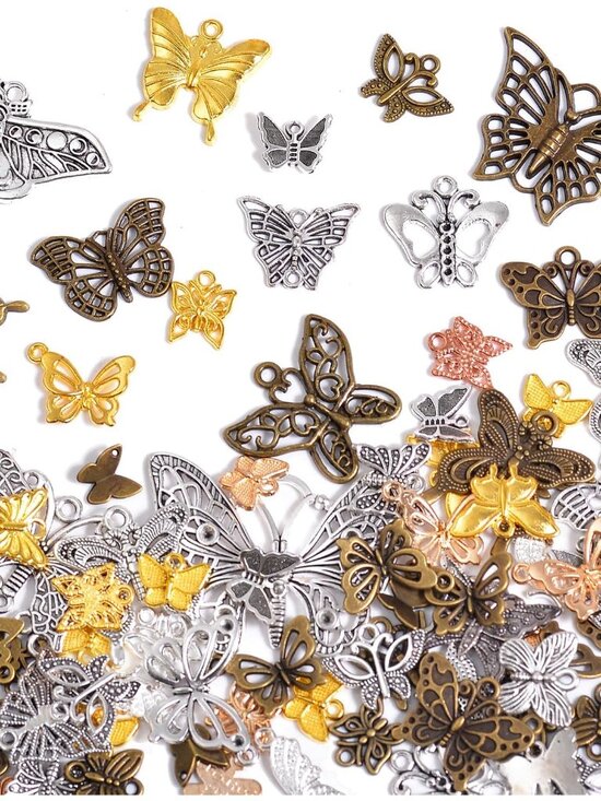 Other - 100g Metal Pendant Charms for Jewelry Making, Bulk Silver & Gold Plated Charms f